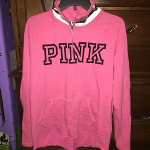 PINK Sweatshirt with Zipper